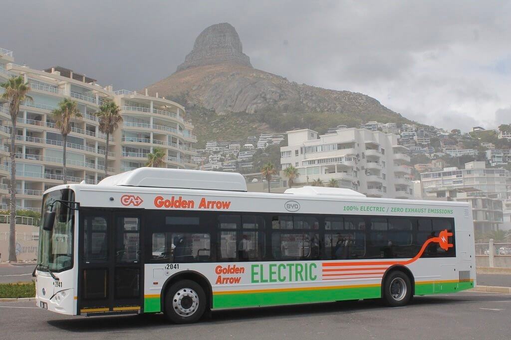BYD bus in Cape Town