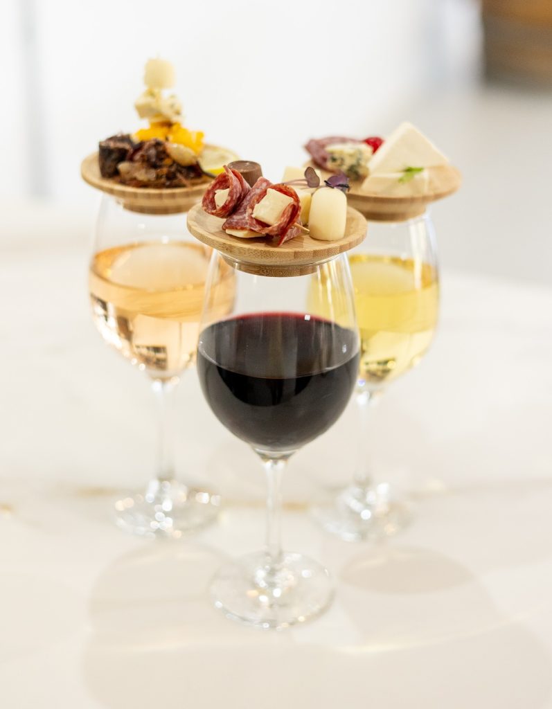 wine and snacks at Farm Flair deli