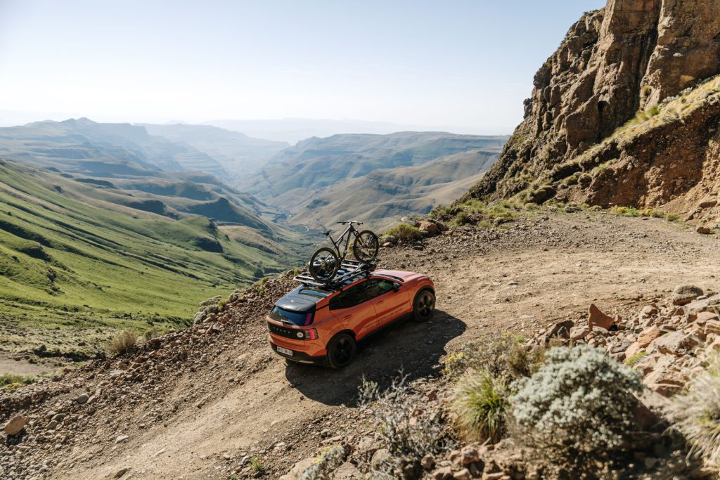First fully electric vehicle going up Sani Pass October 2025